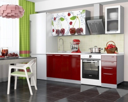 Кухонный Гарнитур Вишня МДФ/Фотопечать 1600/1700/1800/2000 мм