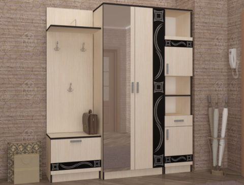 Прихожая Линкольн Вариант №1 Венге/Белфорт ЛДСП (Ш-1800 х В-2200 х Г-600 мм)